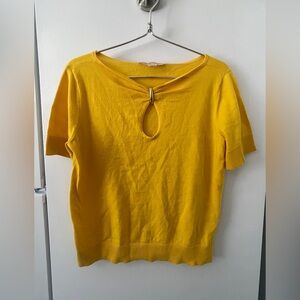Michael Kors Yellow Keyhole Knit Top